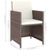 Set mobilier de exterior cu perne, 6 piese, maro, poliratan - WALTI WALTI