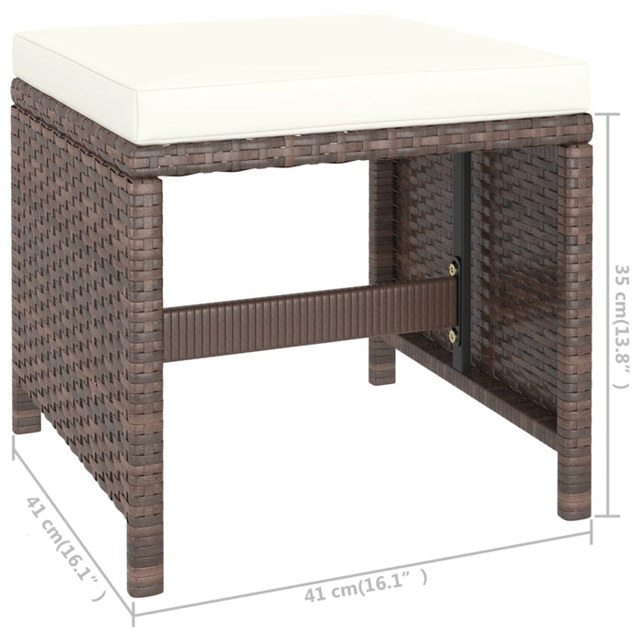 Set mobilier de exterior cu perne, 6 piese, maro, poliratan - WALTI WALTI