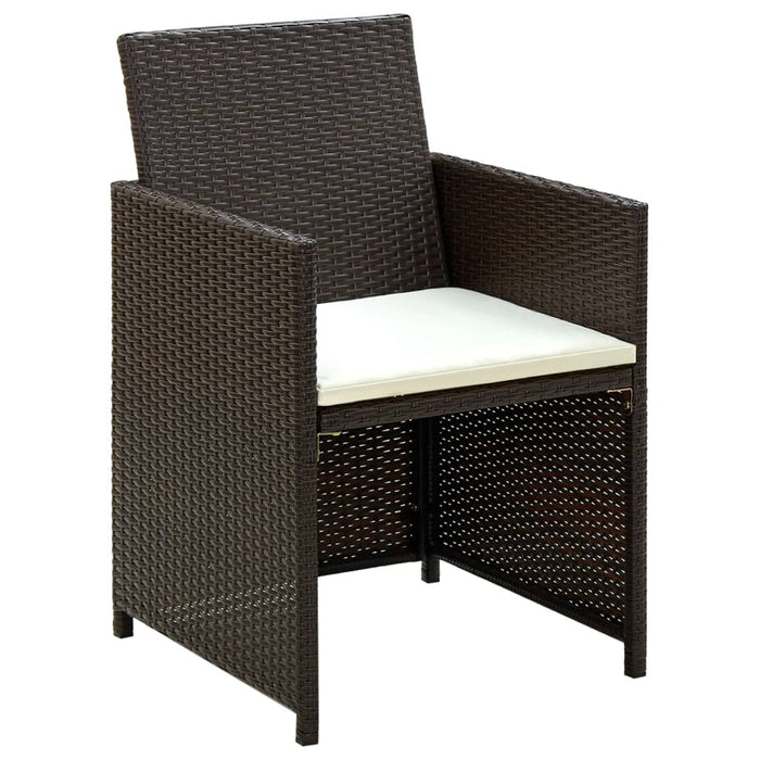 Set mobilier de grădină cu perne, 4 piese, maro, poliratan - WALTI WALTI
