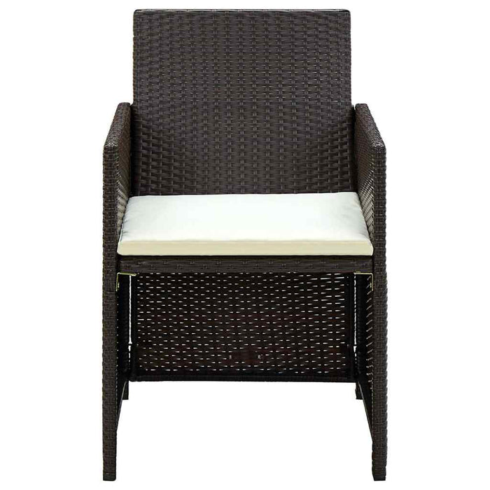 Set mobilier de grădină cu perne, 4 piese, maro, poliratan - WALTI WALTI