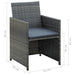 Set mobilier de grădină cu perne, 4 piese, gri, poliratan - WALTI WALTI