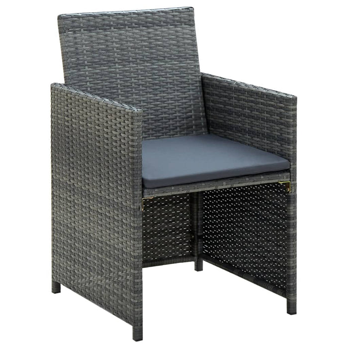 Set mobilier de grădină cu perne, 4 piese, gri, poliratan - WALTI WALTI