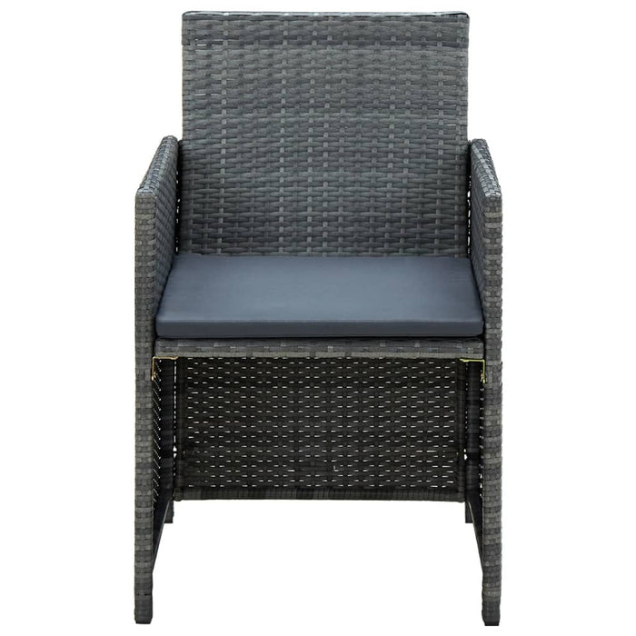 Set mobilier de grădină cu perne, 4 piese, gri, poliratan - WALTI WALTI