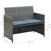 Set mobilier de grădină cu perne, 4 piese, gri, poliratan - WALTI WALTI