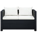 Set mobilier de grădină cu perne, 3 piese, negru, poliratan - WALTI WALTI