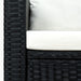 Set mobilier de grădină cu perne, 3 piese, negru, poliratan - WALTI WALTI