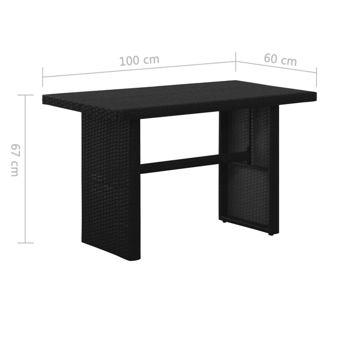 Set mobilier de grădină cu perne, 3 piese, negru, poliratan - WALTI WALTI