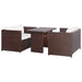 Set mobilier bistro cu perne, 3 piese, maro, poliratan - WALTI WALTI