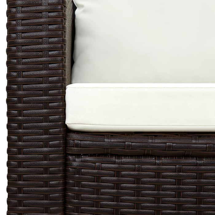 Set mobilier bistro cu perne, 3 piese, maro, poliratan - WALTI WALTI