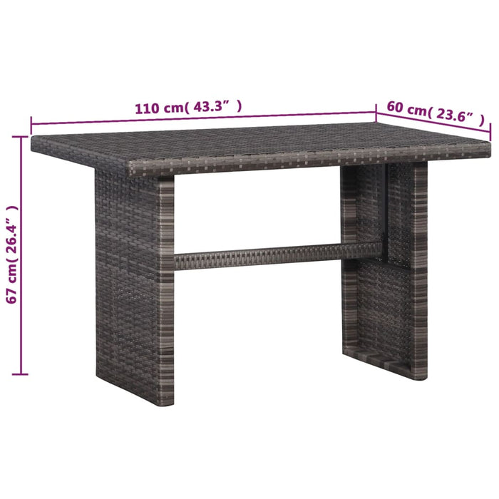 Set mobilier bistro cu perne, 3 piese, gri, poliratan - WALTI WALTI