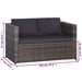 Set mobilier bistro cu perne, 3 piese, gri, poliratan - WALTI WALTI