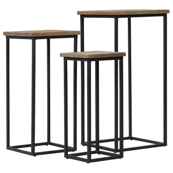 Set de masă cu plante din 3 piese, lemn de tec reciclat - WALTI WALTI