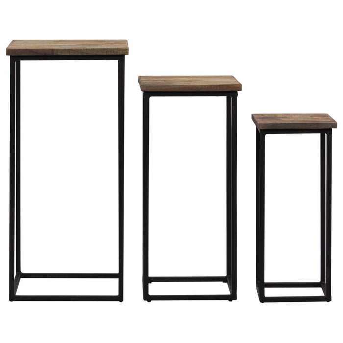 Set de masă cu plante din 3 piese, lemn de tec reciclat - WALTI WALTI