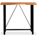 Set mobilier bar, 5 piese, lemn masiv acacia și piele naturală - WALTI WALTI