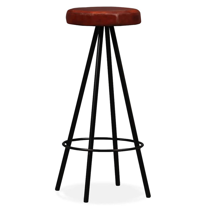 Set mobilier bar, 5 piese, lemn masiv acacia și piele naturală - WALTI WALTI