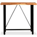 Set mobilier bar, 5 piese, lemn acacia, piele naturală & pânză - WALTI WALTI