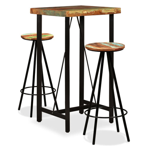 Set mobilier de bar, 3 piese, lemn masiv reciclat - WALTI WALTI