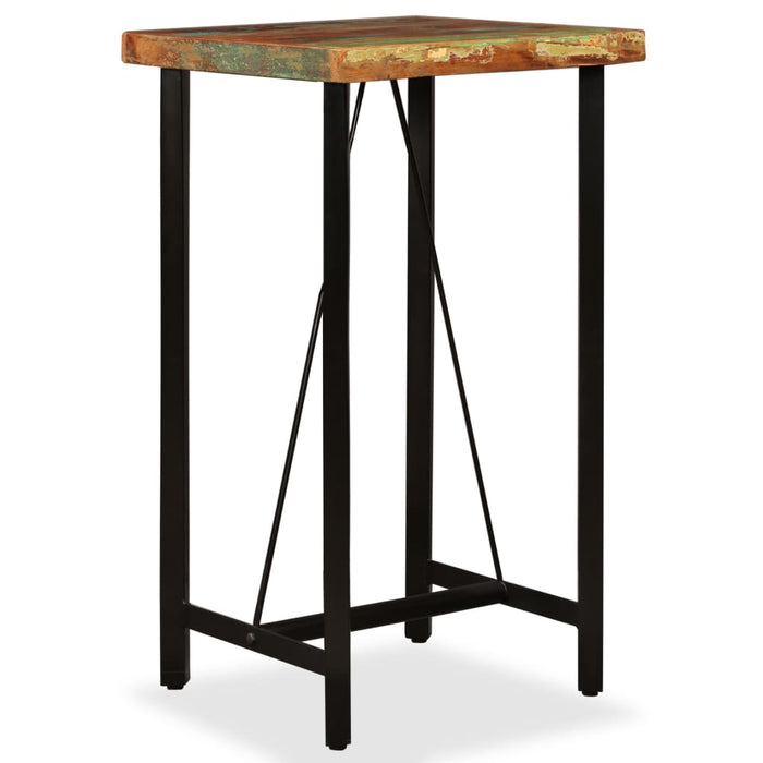 Mobilier bar 3 piese lemn masiv reciclat, piele naturală, pânză - WALTI WALTI