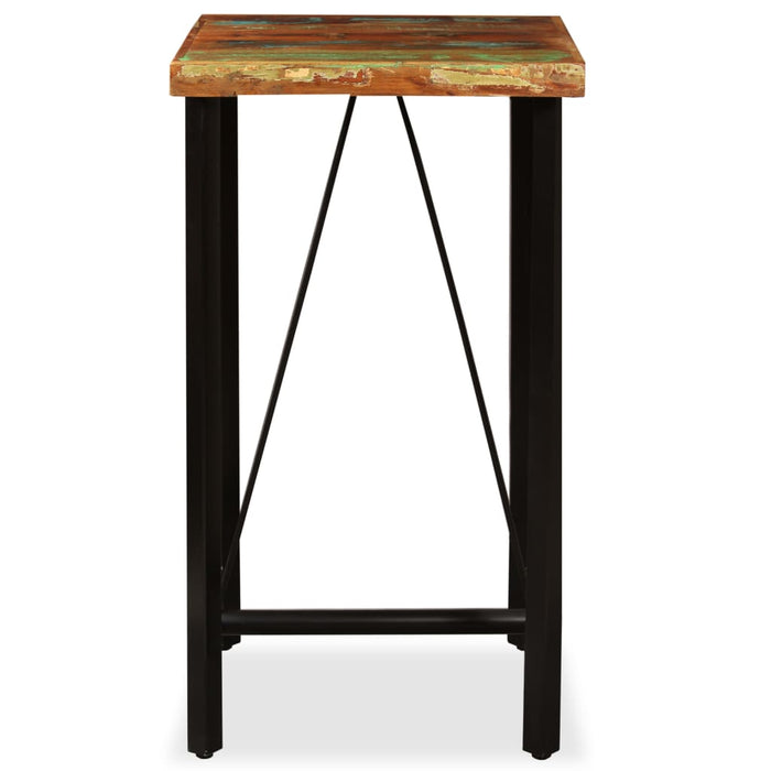 Mobilier bar 3 piese lemn masiv reciclat, piele naturală, pânză - WALTI WALTI