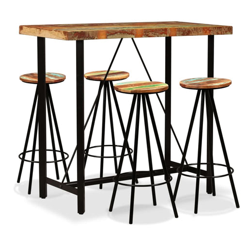 Set mobilier de bar, 5 piese, lemn masiv reciclat - WALTI WALTI