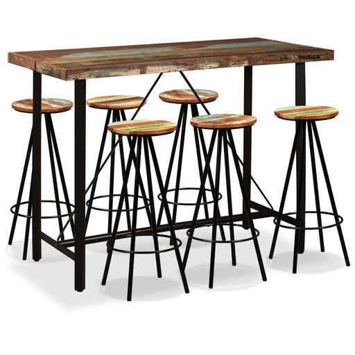 Set mobilier de bar, 7 piese, lemn masiv reciclat - WALTI WALTI