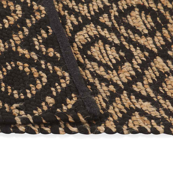 Covor iută lucrat manual, natural și negru, 120x180 cm, textil WALTI