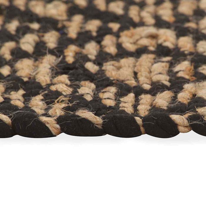 Covor iută lucrat manual, natural și negru, 120x180 cm, textil WALTI