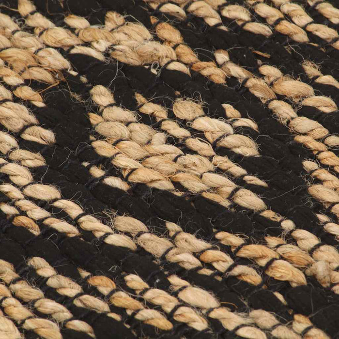 Covor iută lucrat manual, natural și negru, 120x180 cm, textil WALTI