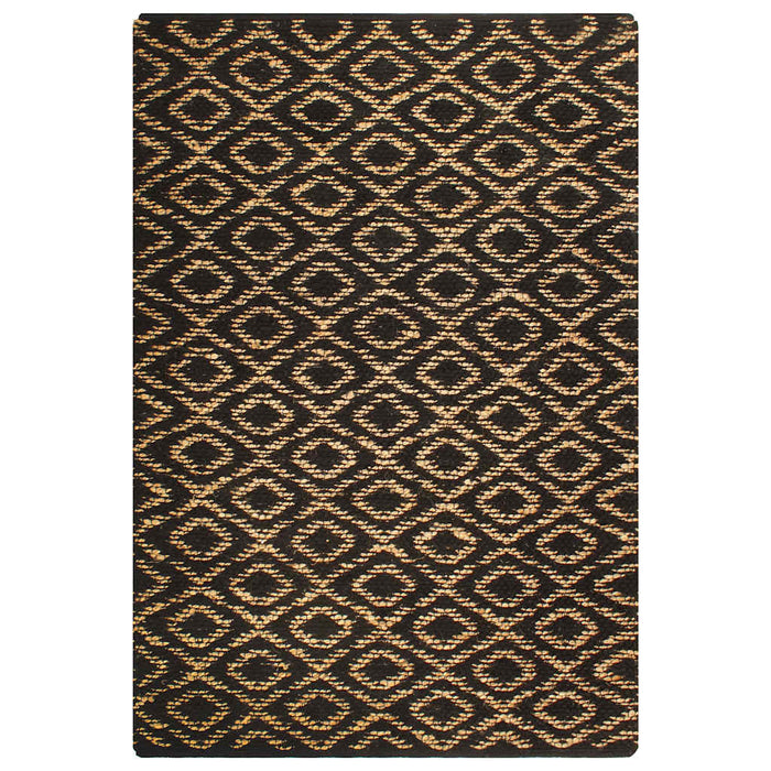 Covor iută lucrat manual, natural și negru, 120x180 cm, textil WALTI