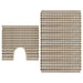 Set covoraș de baie lucrat manual, natural și alb, iută textil - WALTI WALTI