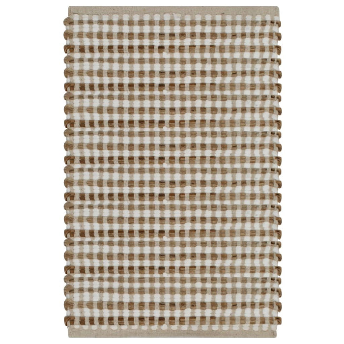 Set covoraș de baie lucrat manual, natural și alb, iută textil - WALTI WALTI
