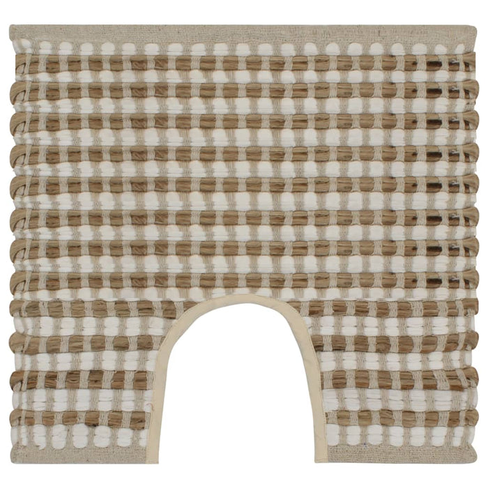 Set covoraș de baie lucrat manual, natural și alb, iută textil - WALTI WALTI