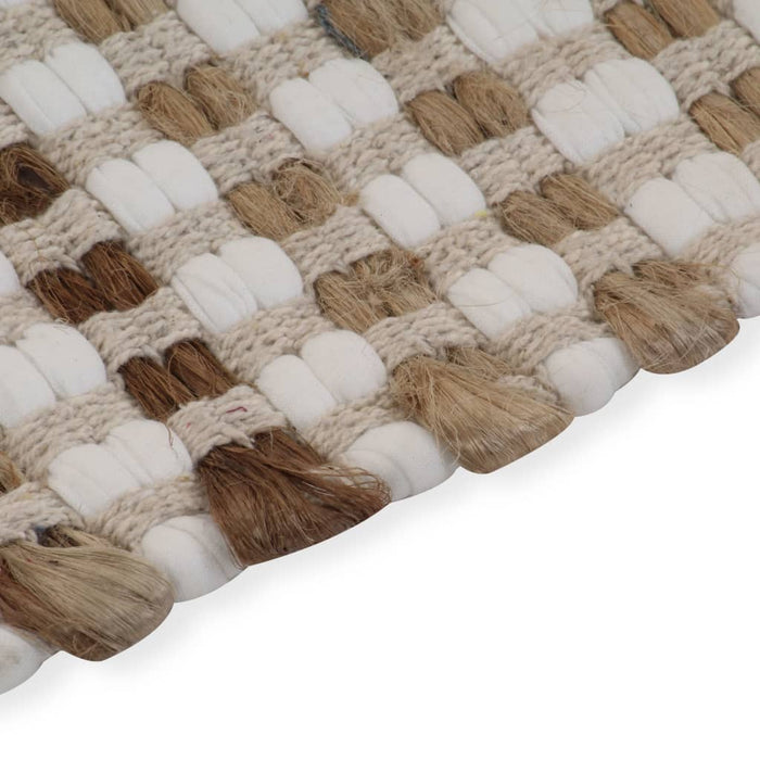 Set covoraș de baie lucrat manual, natural și alb, iută textil - WALTI WALTI