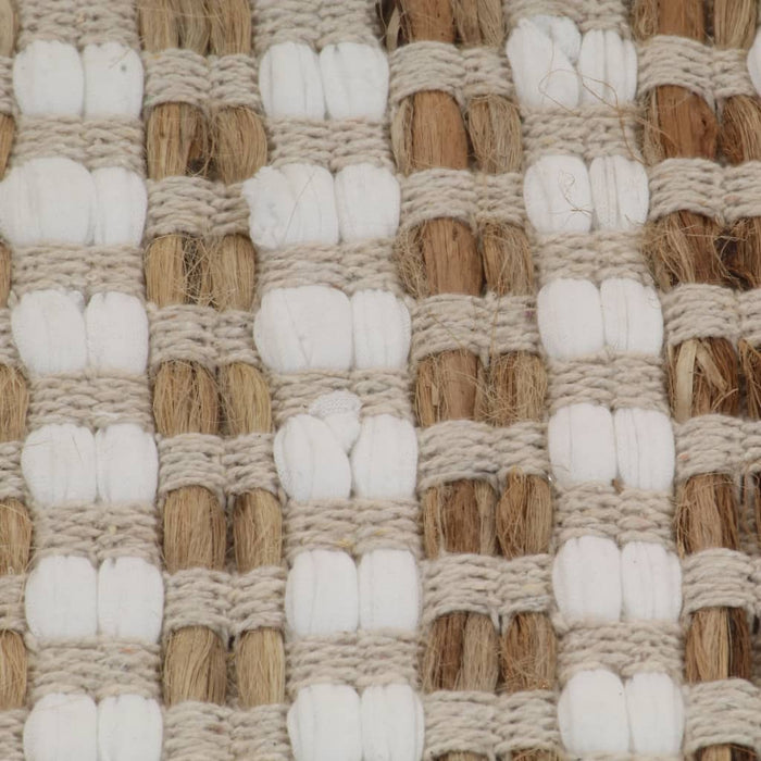 Set covoraș de baie lucrat manual, natural și alb, iută textil - WALTI WALTI