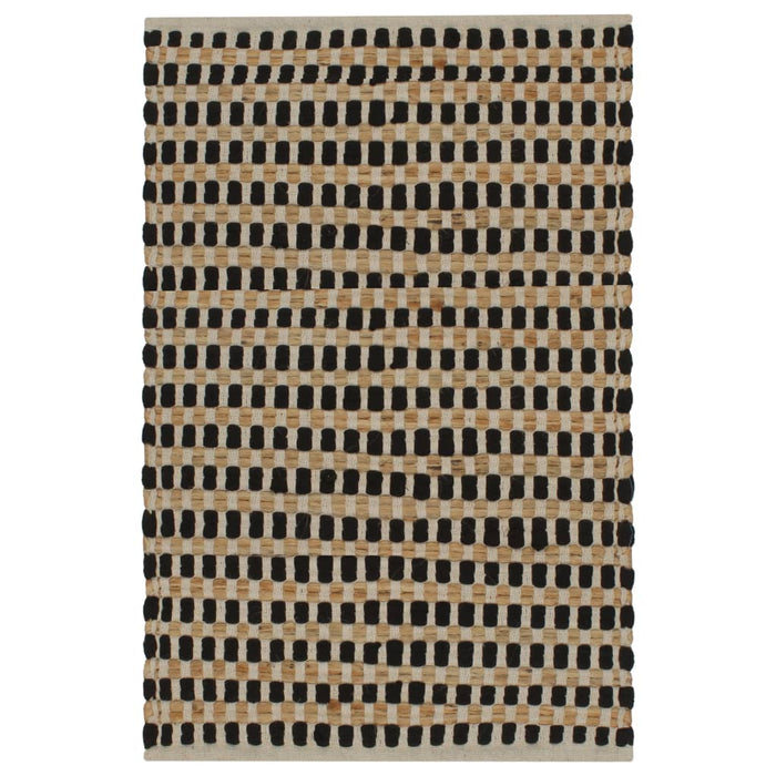 Set covoraș baie lucrat manual, natural și negru, iută textil - WALTI WALTI