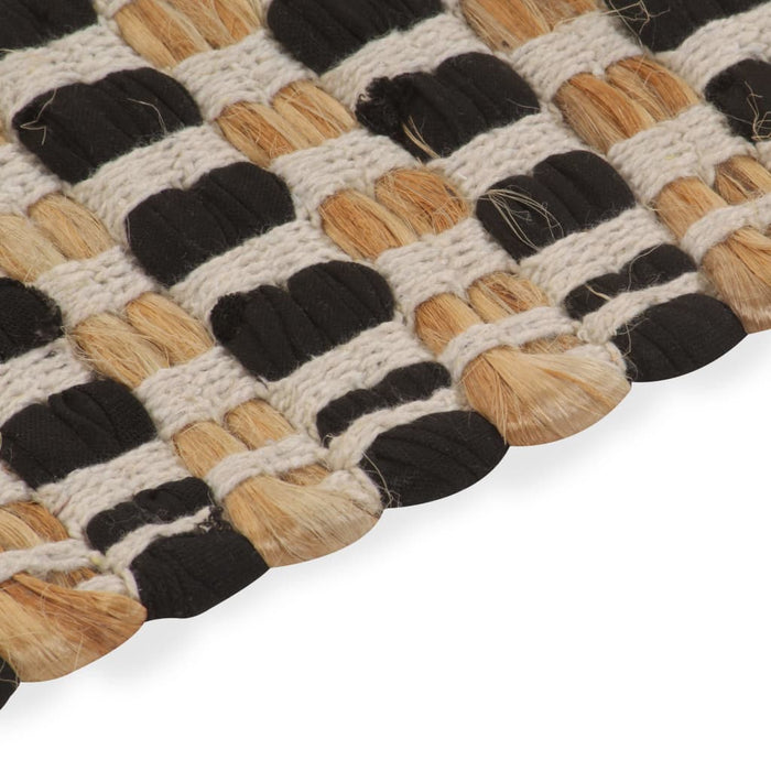 Set covoraș baie lucrat manual, natural și negru, iută textil - WALTI WALTI