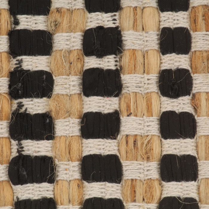 Set covoraș baie lucrat manual, natural și negru, iută textil - WALTI WALTI