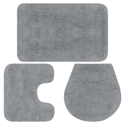 Set covorașe baie, 3 piese, gri, material textil - WALTI WALTI