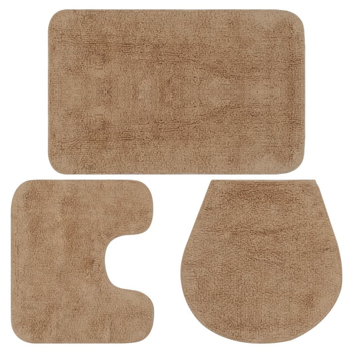 Set covorașe baie, 3 piese, bej, textil - WALTI WALTI