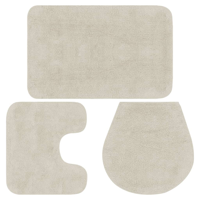 Set covorașe baie, 3 piese, alb, textil - WALTI WALTI