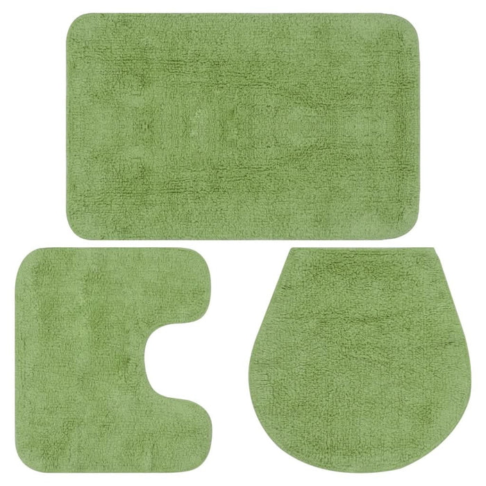 Set covorașe baie, 3 piese, verde, textil - WALTI WALTI