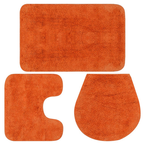 Set covorașe de baie, 3 piese, portocaliu, textil - WALTI WALTI