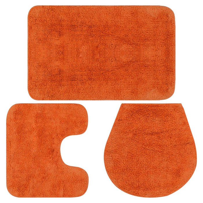 Set covorașe de baie, 3 piese, portocaliu, textil - WALTI WALTI