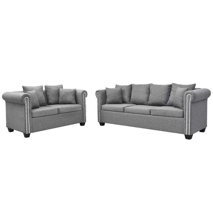 Set canapele 2 piese, material textil, gri deschis WALTI