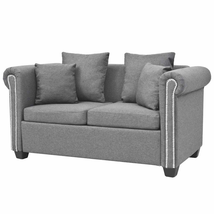 Set canapele 2 piese, material textil, gri deschis WALTI
