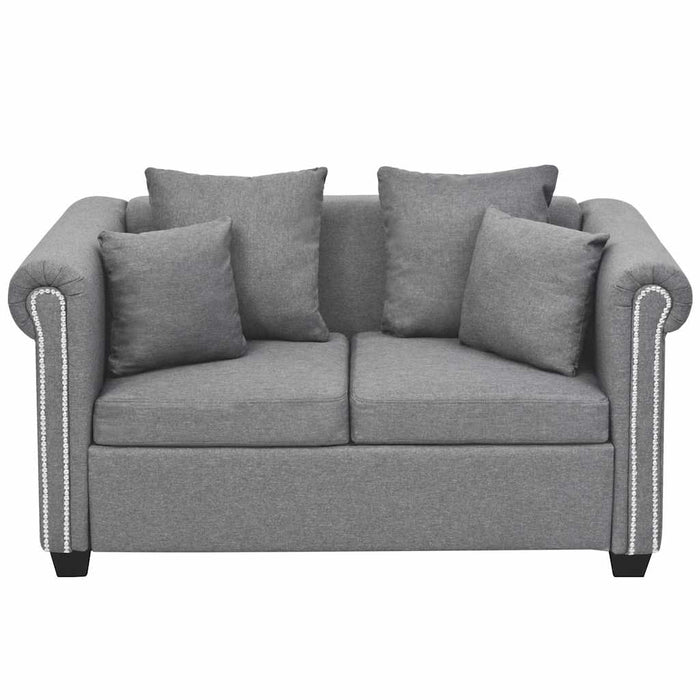 Set canapele 2 piese, material textil, gri deschis WALTI