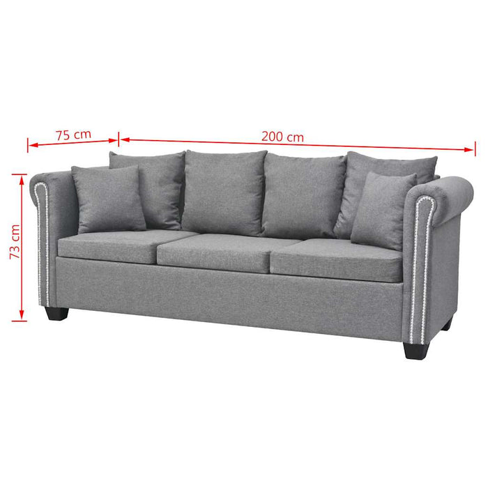 Set canapele 2 piese, material textil, gri deschis WALTI