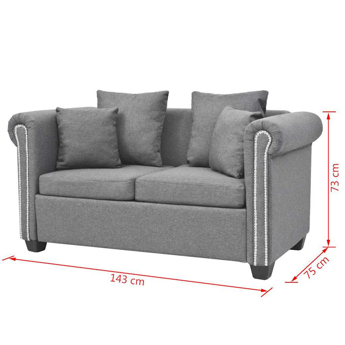 Set canapele 2 piese, material textil, gri deschis WALTI