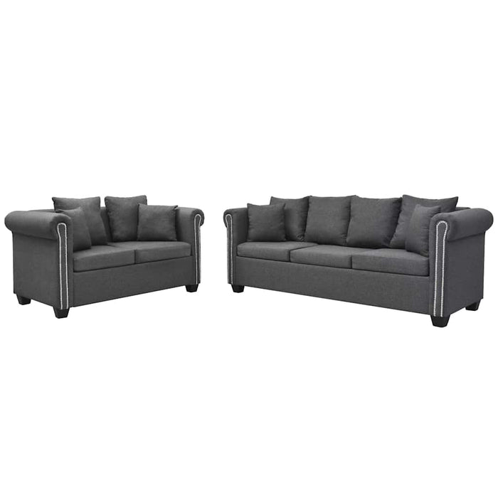Set canapele 2 piese, material textil, gri închis WALTI