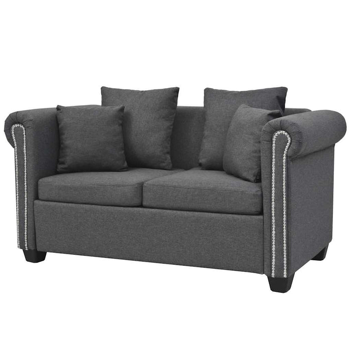 Set canapele 2 piese, material textil, gri închis WALTI